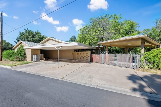 view of front of property with central AC