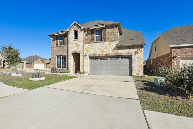 view of front of house with a garage