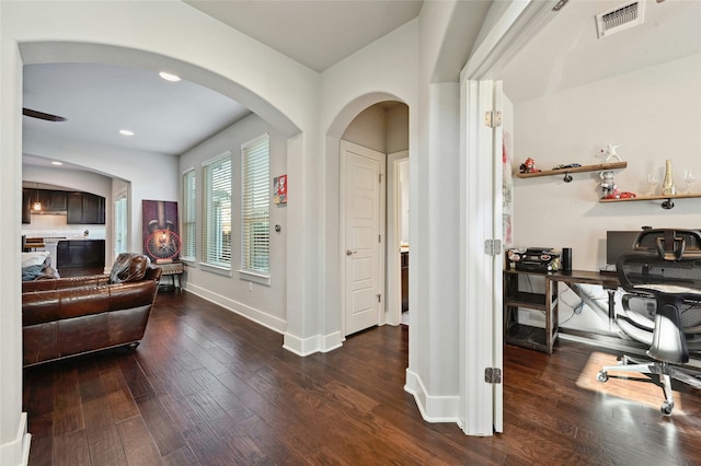 interior space featuring dark hardwood / wood-style flooring