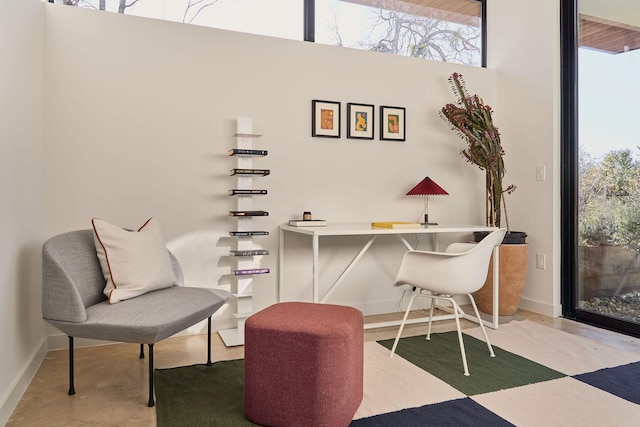 interior space featuring concrete flooring