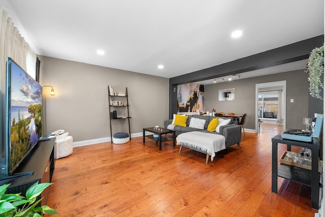 living room featuring hardwood / wood-style flooring