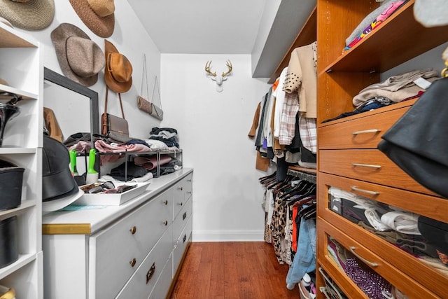 9009 N Plz Unit 118, Austin, TX 78753 - walk in closet featuring dark wood-type flooring
