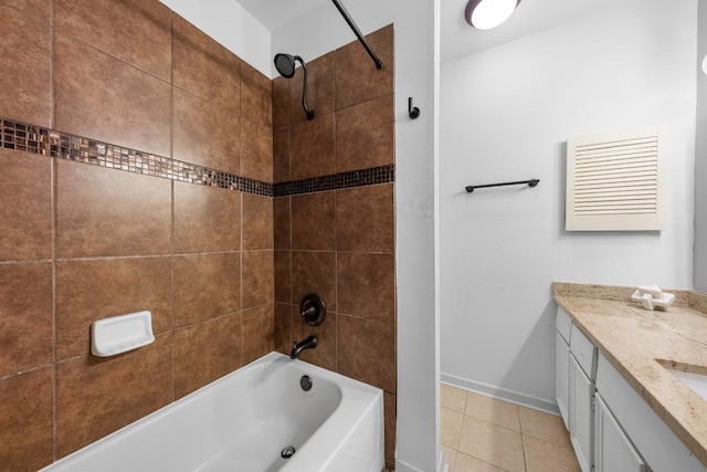 9009 N Plz Unit 118, Austin, TX 78753 - full bath featuring shower / tub combination, tile patterned flooring, vanity, and baseboards