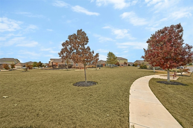 view of community with a lawn