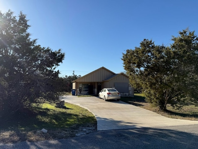 exterior space with a garage