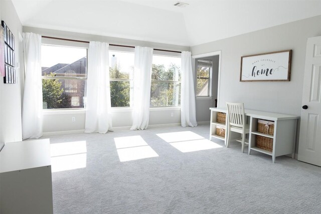 interior space featuring vaulted ceiling