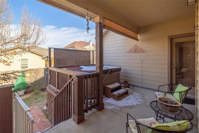 1201 Drake Cv, Leander, TX 78641 - view of patio featuring a hot tub