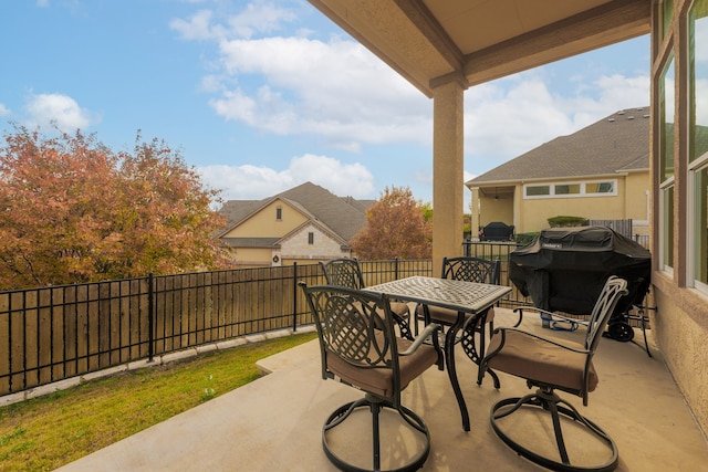 view of patio / terrace with area for grilling