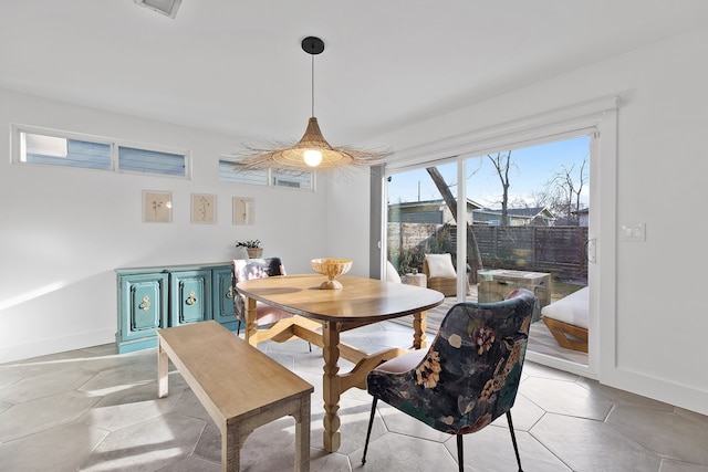 view of dining room