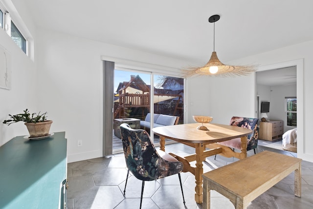 view of dining area