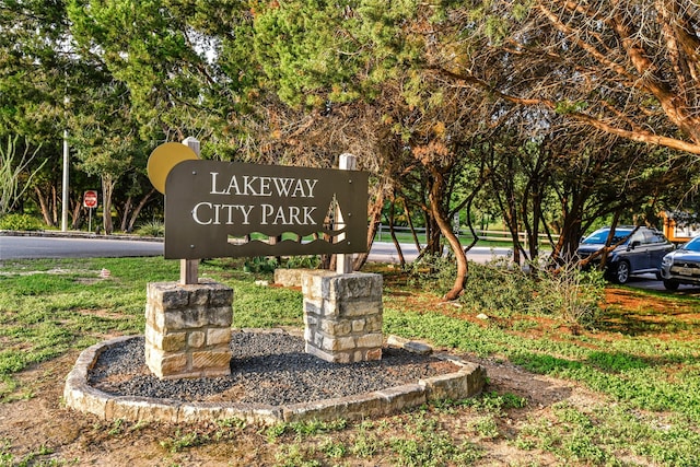 view of community sign