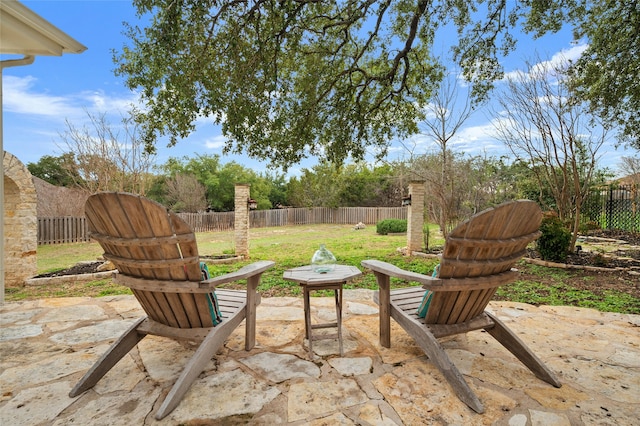 view of patio / terrace with a fenced backyard