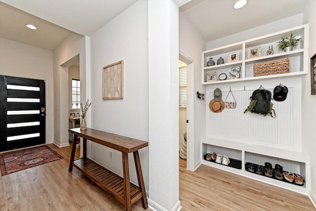 mudroom featuring hardwood / wood-style flooring