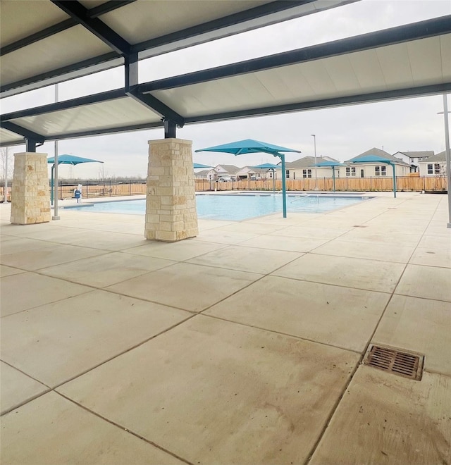 view of pool featuring a patio area