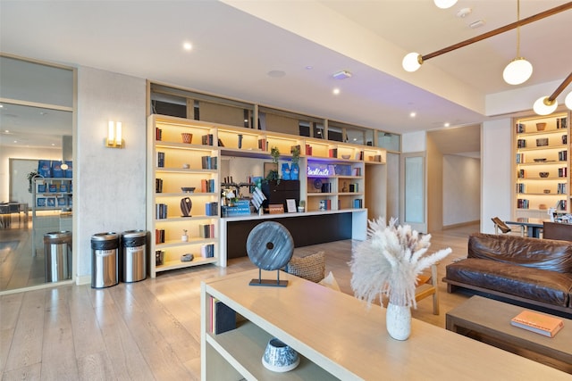 office featuring light hardwood / wood-style flooring