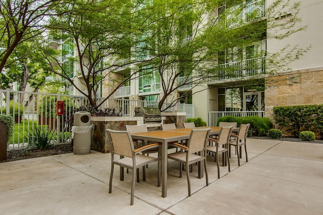 view of patio with grilling area