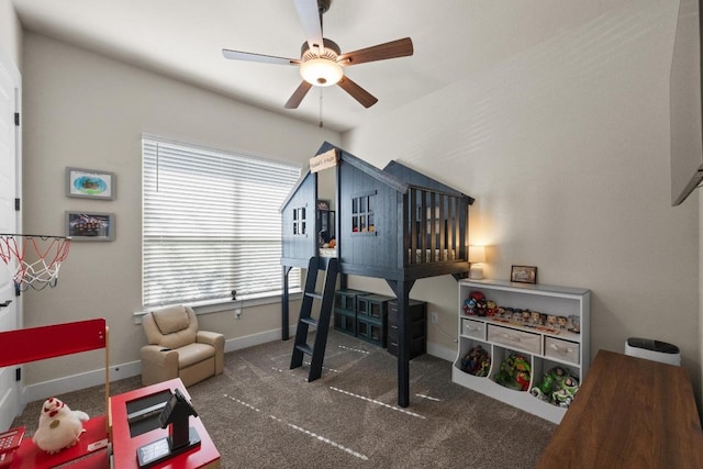 105 Aldea St, Georgetown, TX 78633 - carpeted bedroom featuring baseboards and a ceiling fan