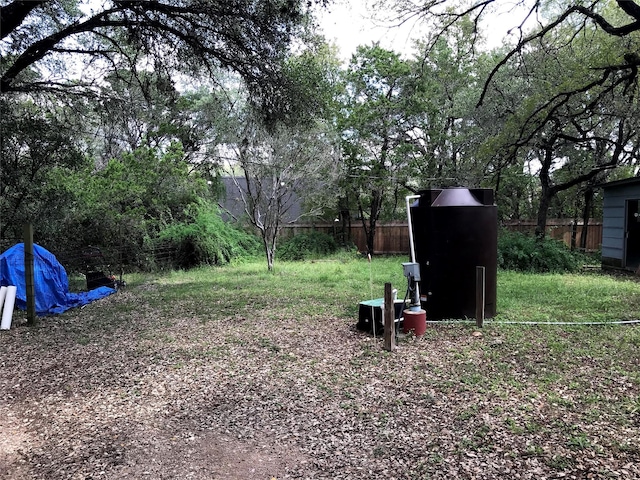 view of yard featuring a shed