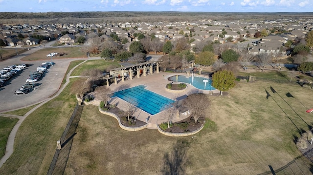 aerial view featuring a residential view