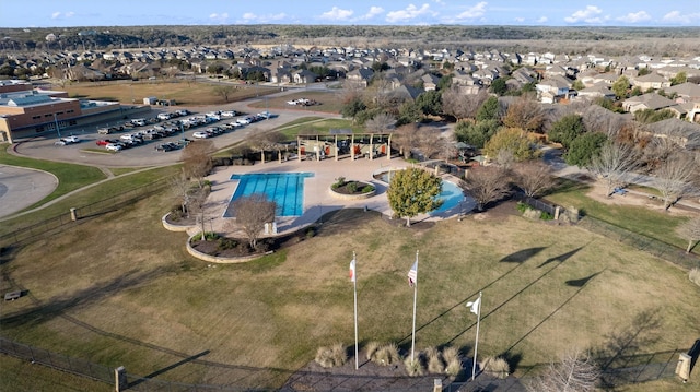 drone / aerial view with a residential view