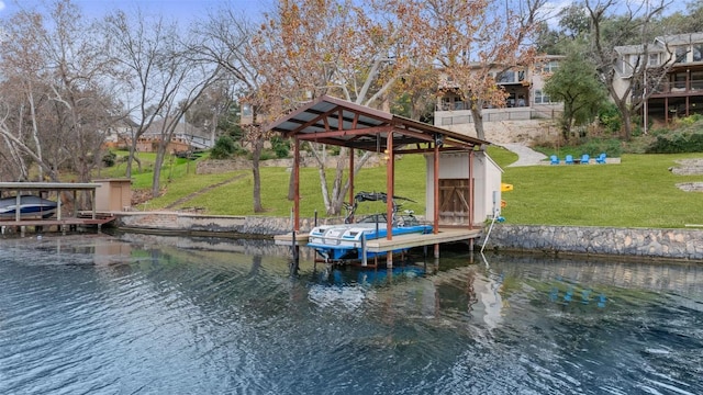 2007 Big Horn Dr, Austin, TX 78734 - dock area featuring a water view and a yard