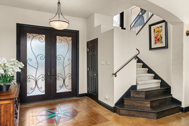 entrance foyer with french doors