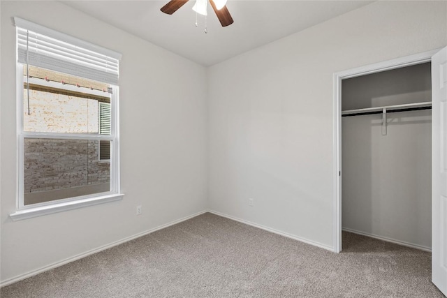 118 Grace Lilly Dr, Buda, TX 78610 - unfurnished bedroom featuring carpet floors, a closet, and ceiling fan