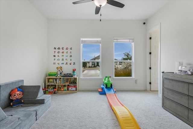 1114 Woodpark Ln, Georgetown, TX 78633 - recreation room with carpet and ceiling fan
