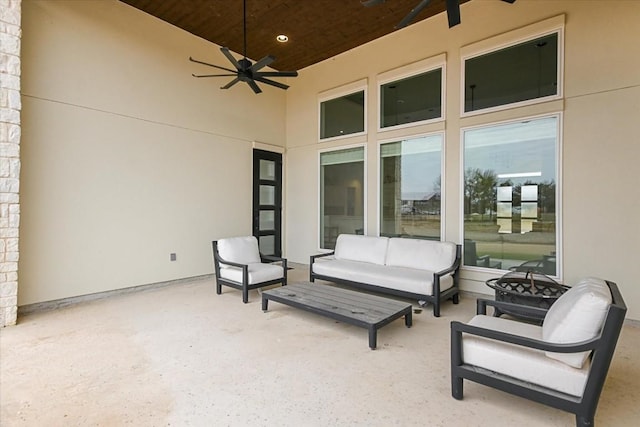 1114 Woodpark Ln, Georgetown, TX 78633 - view of patio / terrace featuring ceiling fan and outdoor lounge area