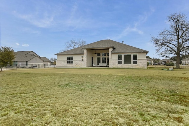 1114 Woodpark Ln, Georgetown, TX 78633 - back of property featuring stone siding and roof with shingles