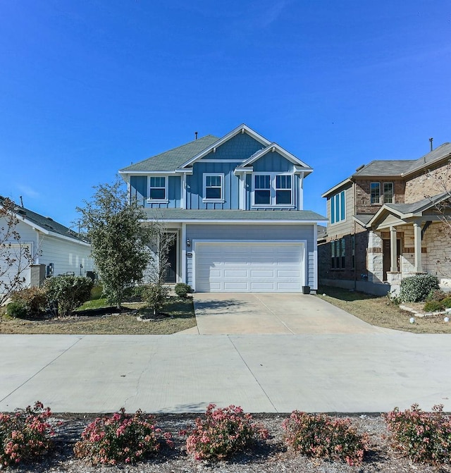 view of front of house with a garage