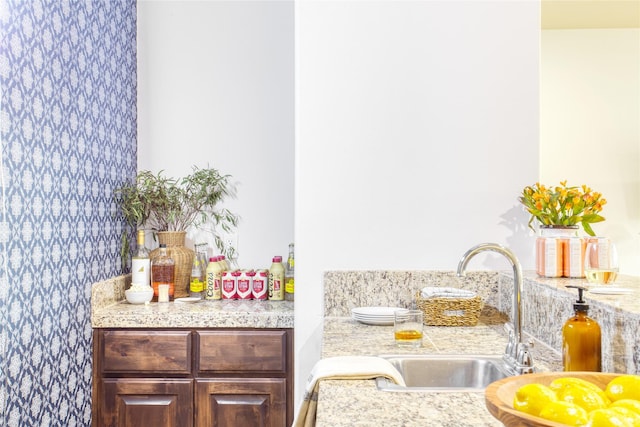 kitchen featuring sink and dark brown cabinets