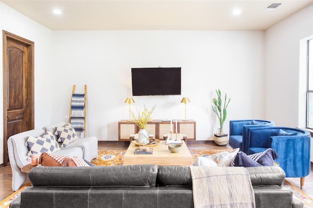 living room featuring hardwood / wood-style floors