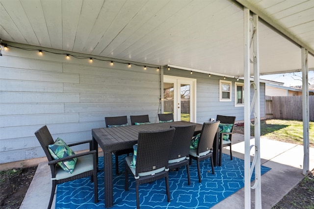 view of patio / terrace featuring french doors