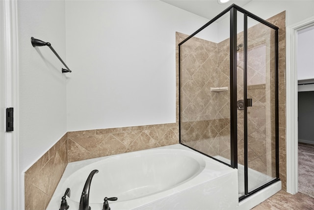 bathroom with independent shower and bath