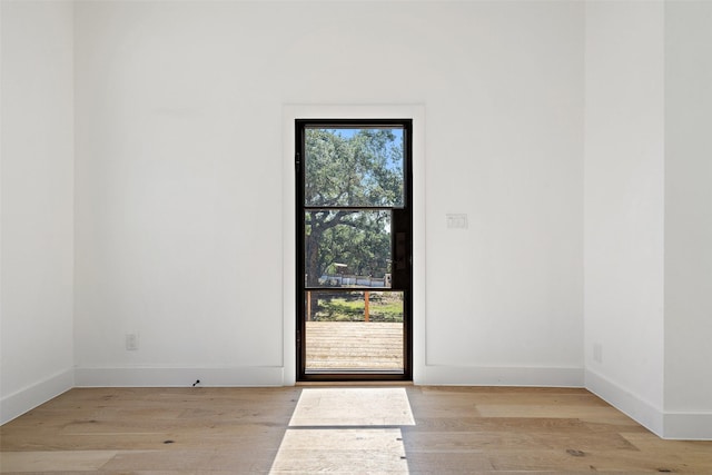 empty room featuring light wood-type flooring