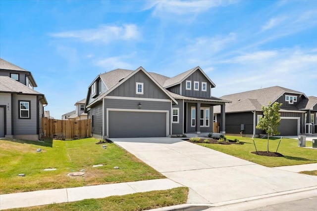 view of front facade featuring a garage and a front lawn