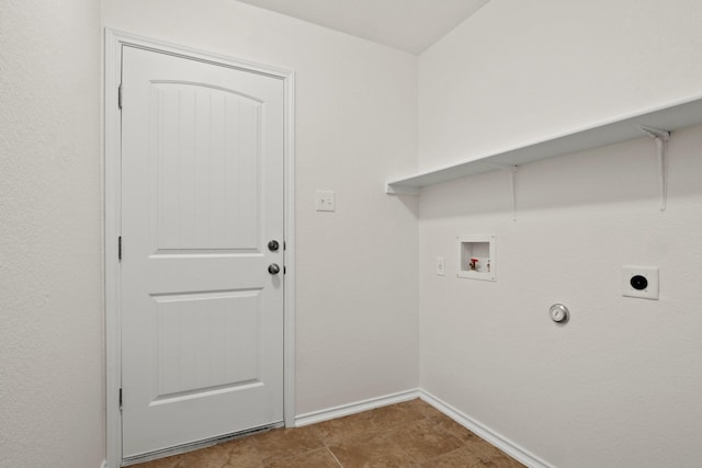 clothes washing area with tile patterned floors, hookup for a washing machine, and electric dryer hookup