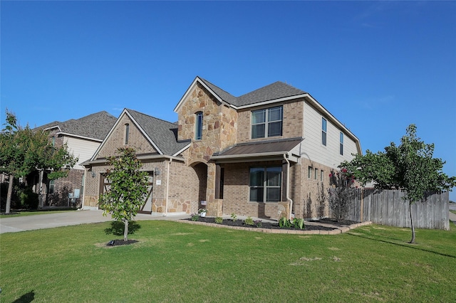 view of front property featuring a front lawn