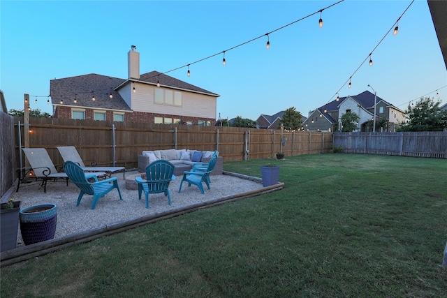 view of yard with an outdoor hangout area