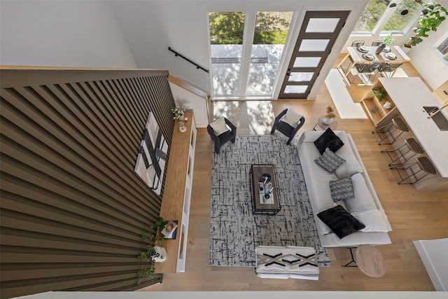 living room with wood-type flooring