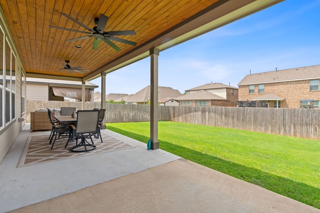 view of patio / terrace with ceiling fan