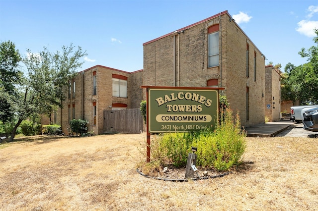 view of community sign