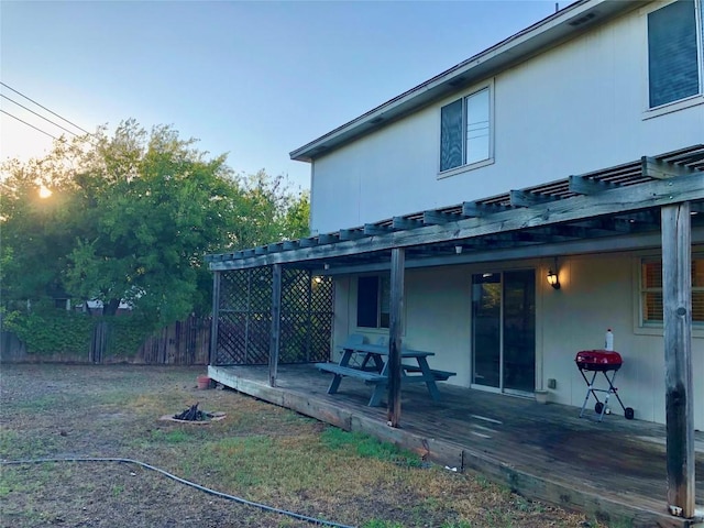 15101 Sweet Caddies Dr, Pflugerville, TX 78660 - rear view of house with a wooden deck and a pergola