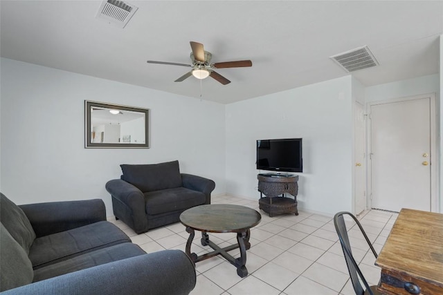 15101 Sweet Caddies Dr, Pflugerville, TX 78660 - living room with a ceiling fan and light tile patterned floors