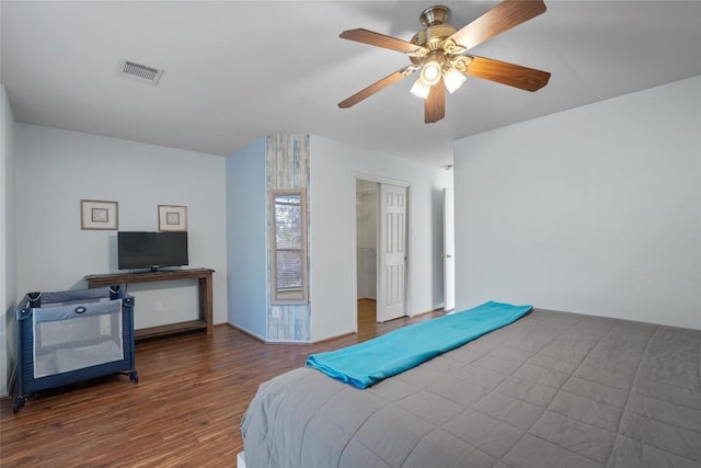 15101 Sweet Caddies Dr, Pflugerville, TX 78660 - bedroom with wood finished floors and ceiling fan