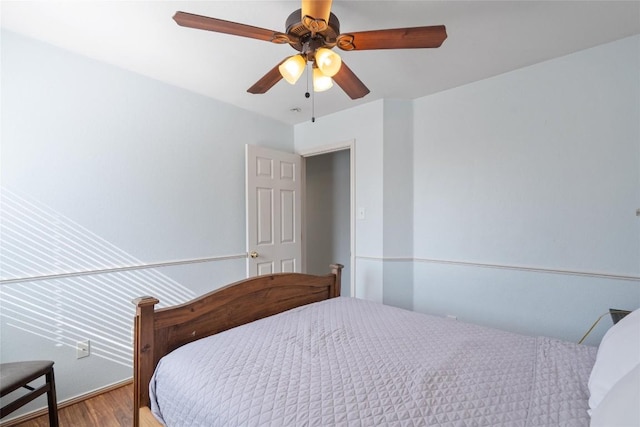 15101 Sweet Caddies Dr, Pflugerville, TX 78660 - bedroom featuring wood finished floors and a ceiling fan