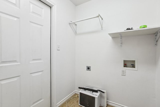 laundry area with hookup for an electric dryer and washer hookup