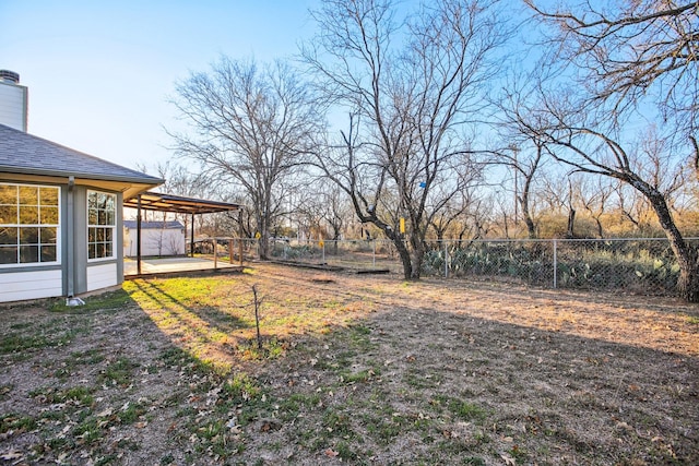 view of yard featuring a patio