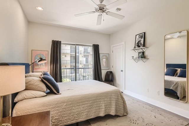 908 Nueces St Unit 37, Austin, TX 78701 - bedroom featuring ceiling fan and recessed lighting